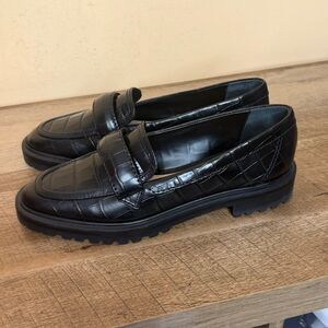 Schutz Kristine Lug Sole Flats chunky black size 8 shoes